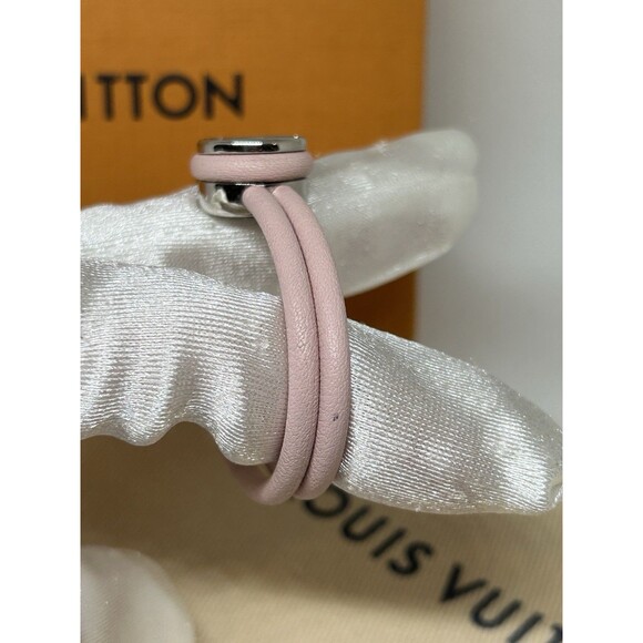 Louis Vuitton Keep A Secret M6677F Pink Leather Metal Bracelet 6 inches - Picture 5 of 13